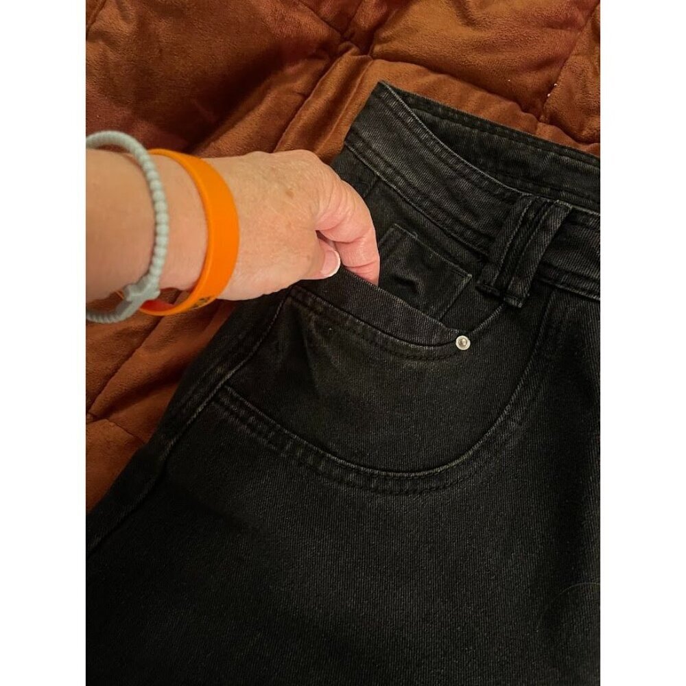 Gilipur Womens Black Wide-Leg Jeans ML069 29" Inseam Cotton/Polyester - Picture 9 of 11